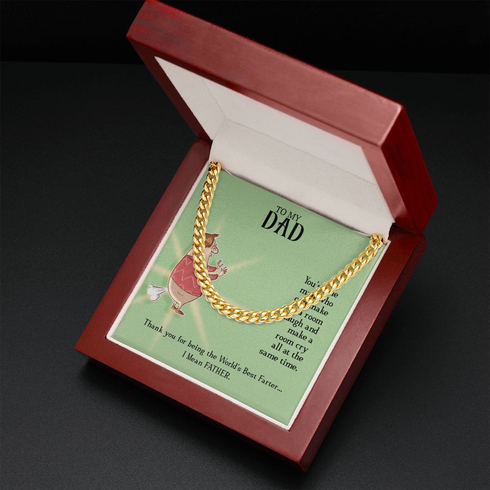 To My Dad | World's Best Father - Cuban Link Chain