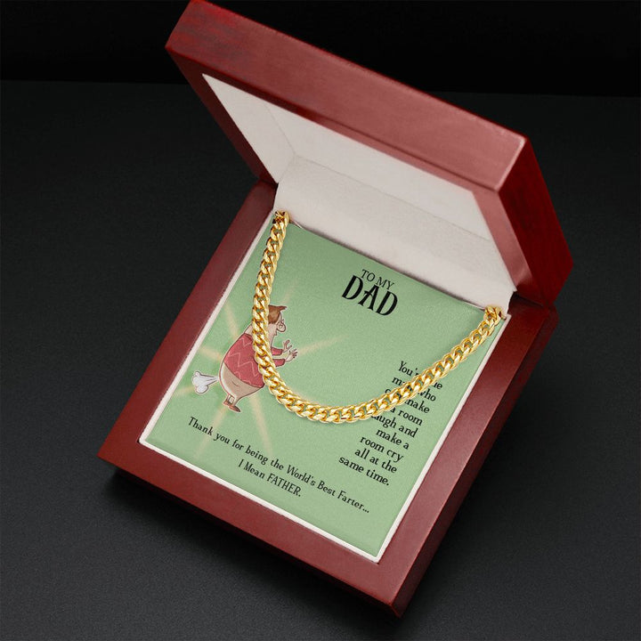 To My Dad | World's Best Father - Cuban Link Chain