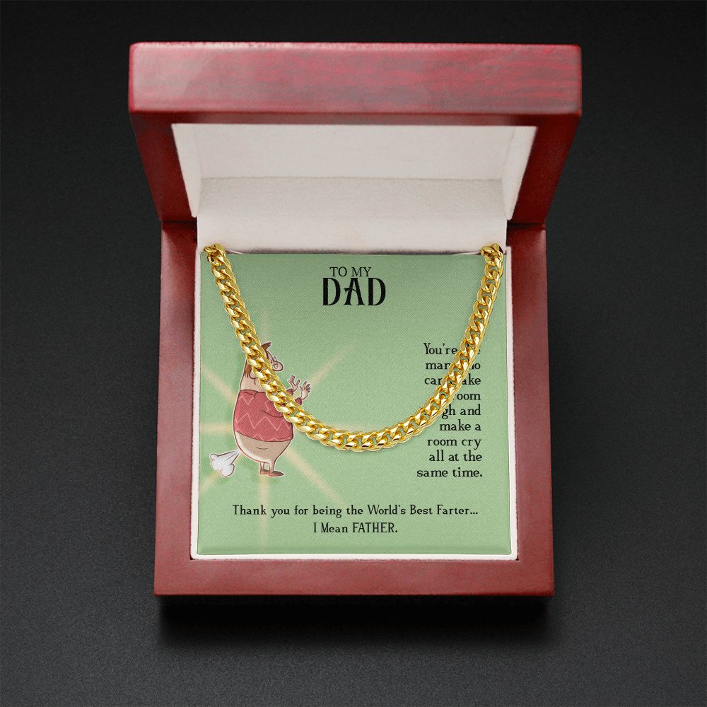 To My Dad | World's Best Father - Cuban Link Chain