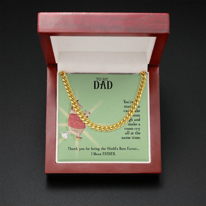 To My Dad | World's Best Father - Cuban Link Chain