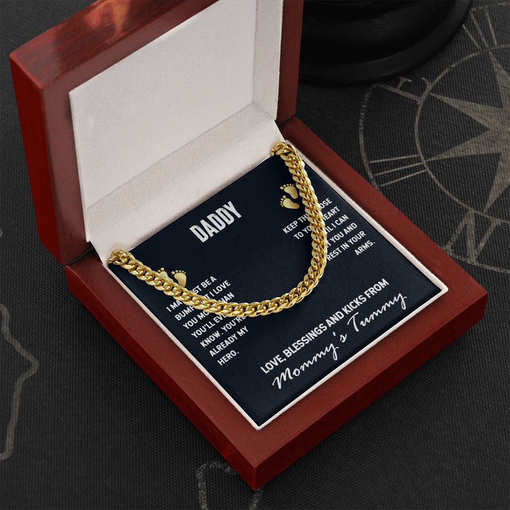 To My Dad | I Love You, From Mommy's Tummy - Cuban Link Chain