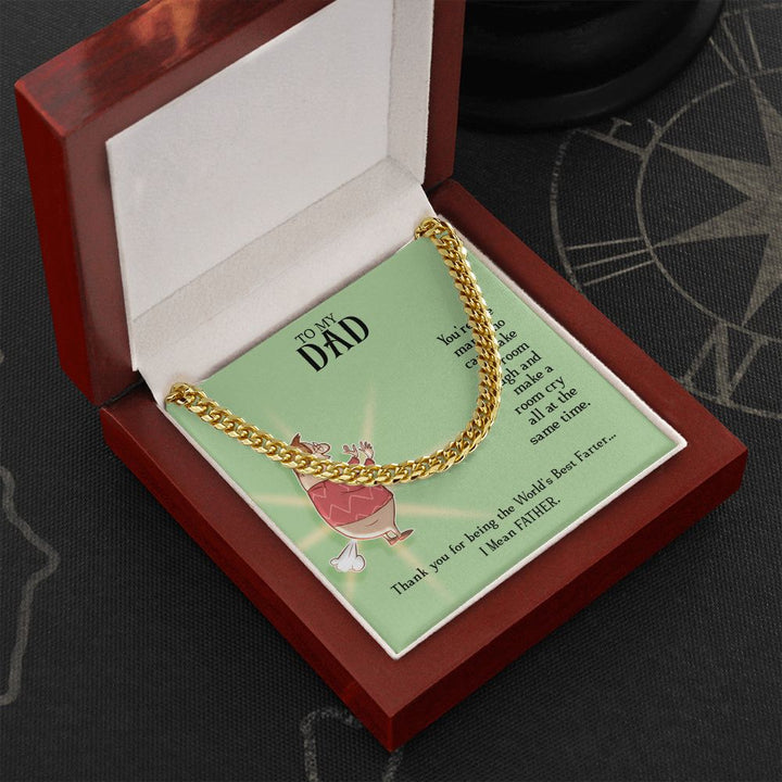 To My Dad | World's Best Father - Cuban Link Chain