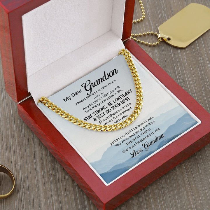 To My Grandson | The Best Thing that ever happened to Me - Cuban Link Chain