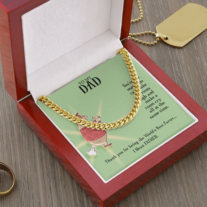 To My Dad | World's Best Father - Cuban Link Chain