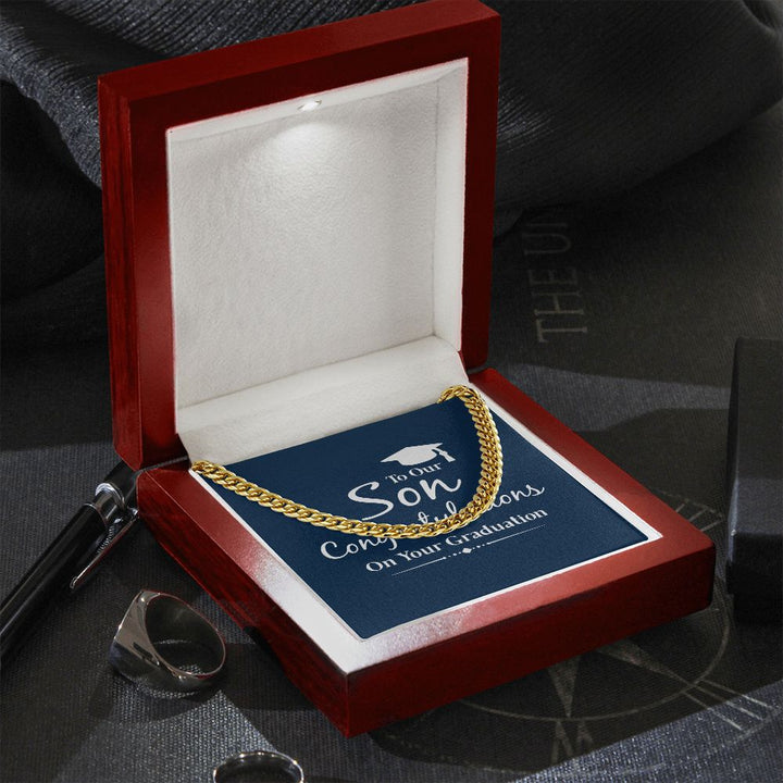 Happy Graduation Son | The Sky's the Limit, So Reach for the Stars - Cuban Link Chain