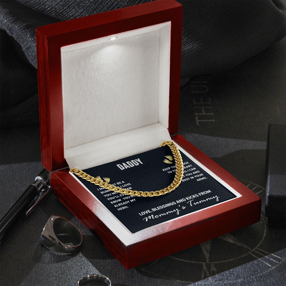 To My Dad | I Love You, From Mommy's Tummy - Cuban Link Chain