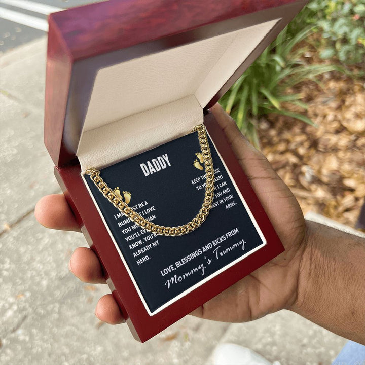 To My Dad | I Love You, From Mommy's Tummy - Cuban Link Chain