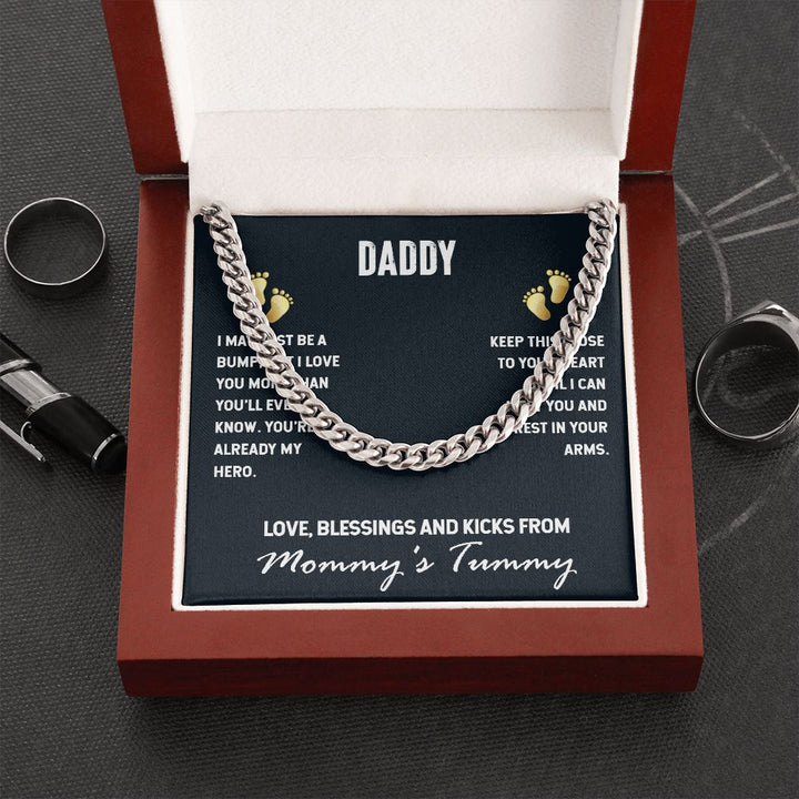 To My Dad | I Love You, From Mommy's Tummy - Cuban Link Chain