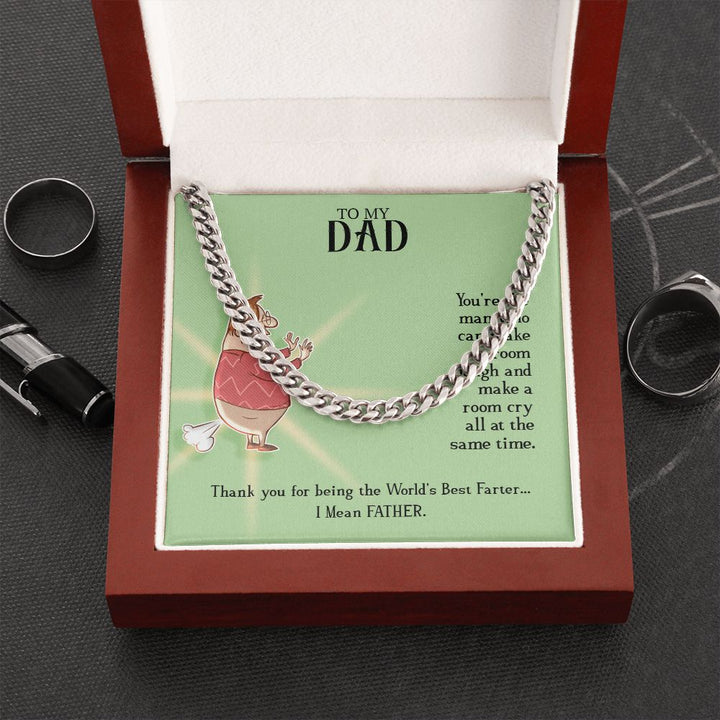 To My Dad | World's Best Father - Cuban Link Chain