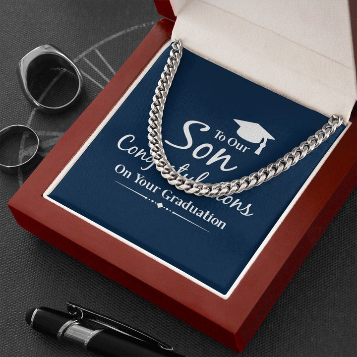Happy Graduation Son | The Sky's the Limit, So Reach for the Stars - Cuban Link Chain