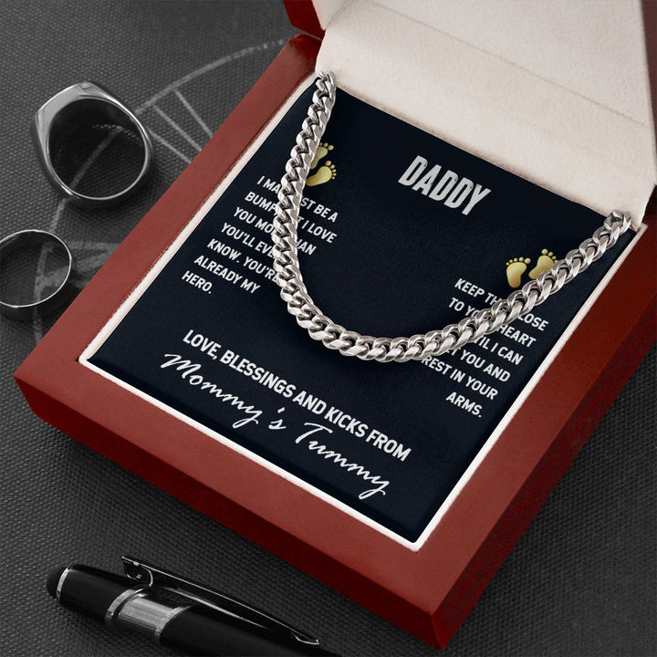 To My Dad | I Love You, From Mommy's Tummy - Cuban Link Chain
