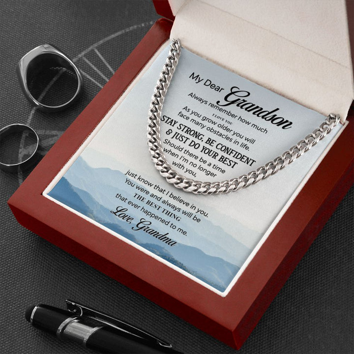To My Grandson | The Best Thing that ever happened to Me - Cuban Link Chain