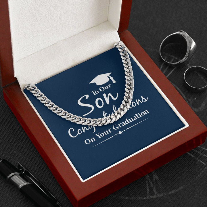 Happy Graduation Son | The Sky's the Limit, So Reach for the Stars - Cuban Link Chain
