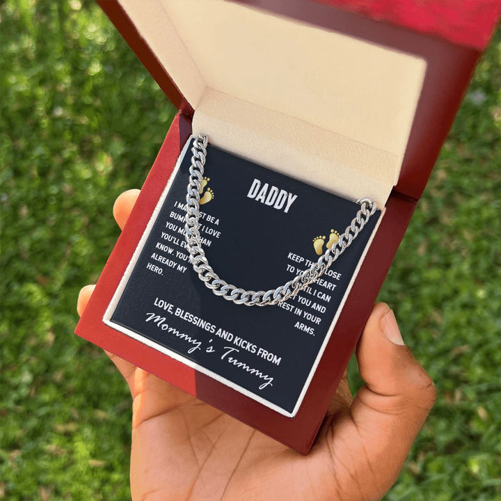 To My Dad | I Love You, From Mommy's Tummy - Cuban Link Chain