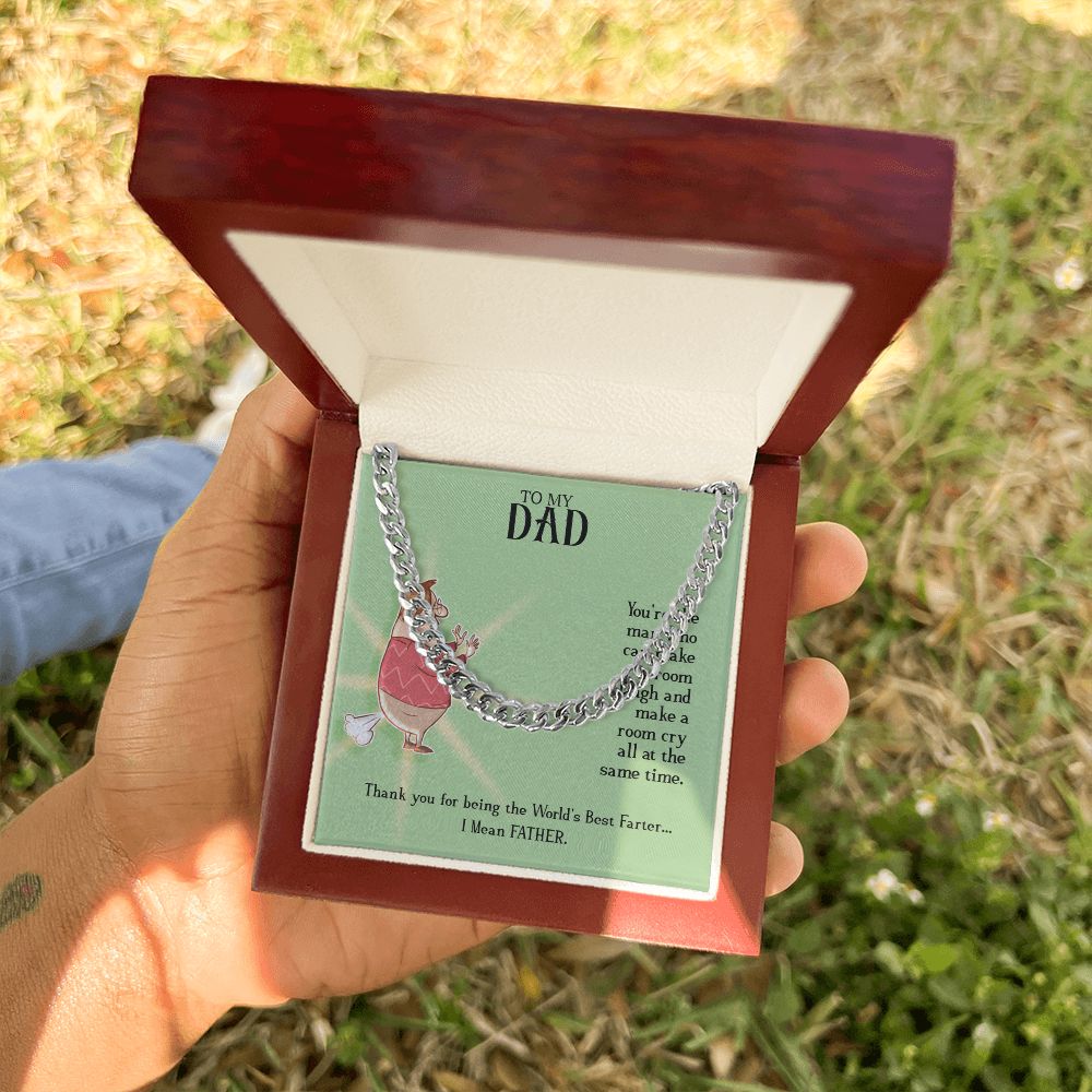 To My Dad | World's Best Father - Cuban Link Chain