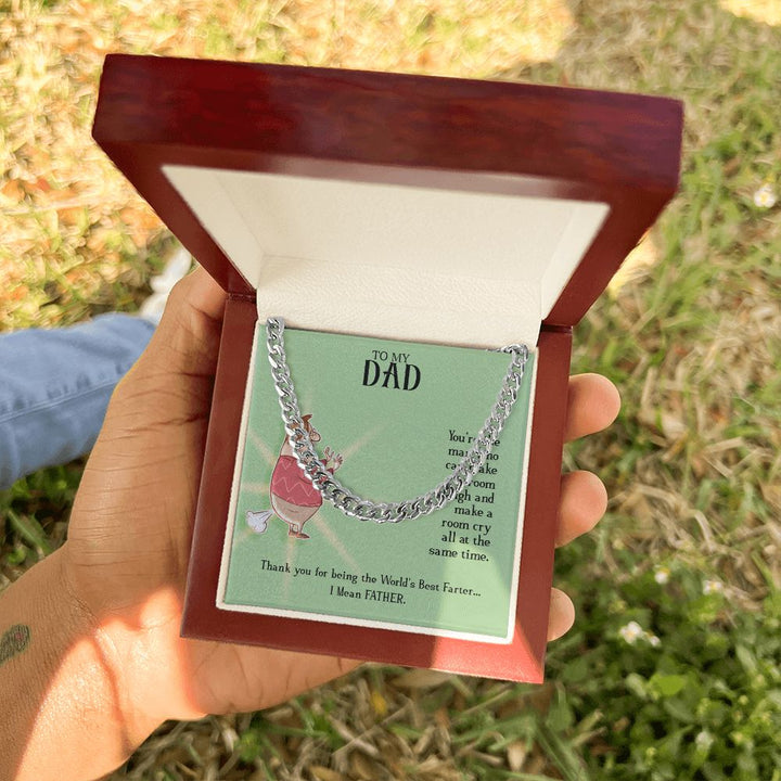 To My Dad | World's Best Father - Cuban Link Chain