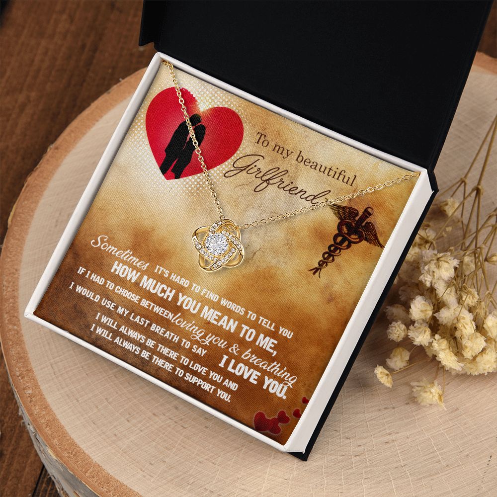 To My Beautiful Girlfriend | I will always there to Love you - Love Knot Necklace