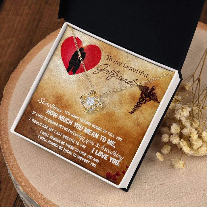To My Beautiful Girlfriend | I will always there to Love you - Love Knot Necklace