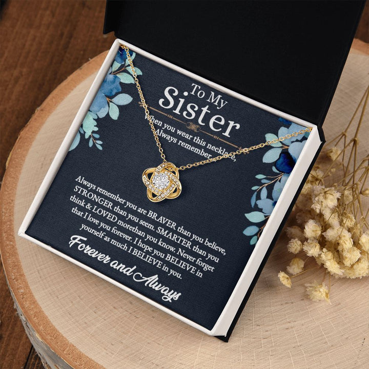 To My Sister | I love you more than you know - Love Knot Necklace