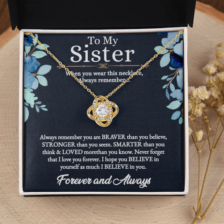 To My Sister | I love you more than you know - Love Knot Necklace