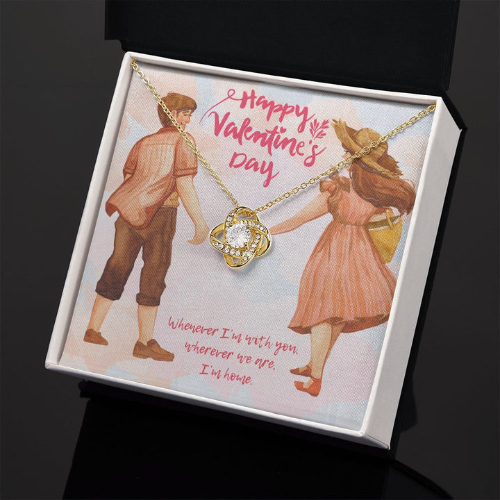 Happy Valentine's Day | You are my shelter - Love Knot Necklace