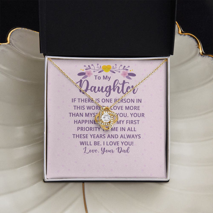 To My Daughter | I Love More Than Myself - Love Knot Necklace