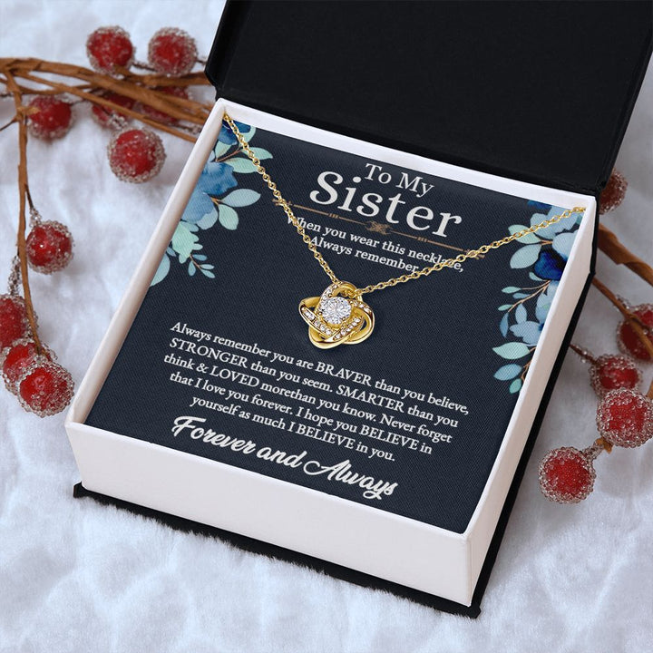 To My Sister | I love you more than you know - Love Knot Necklace