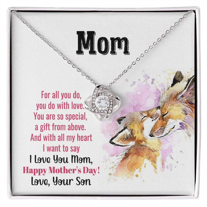 To My Mom | With All My Heart - Love Knot Necklace
