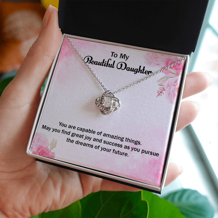 To My Beautiful Daughter | Graduate: A Milestone Achieved! - Love Knot Necklace