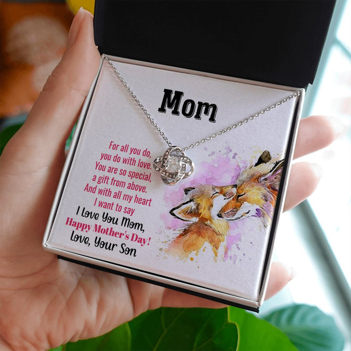 To My Mom | With All My Heart - Love Knot Necklace