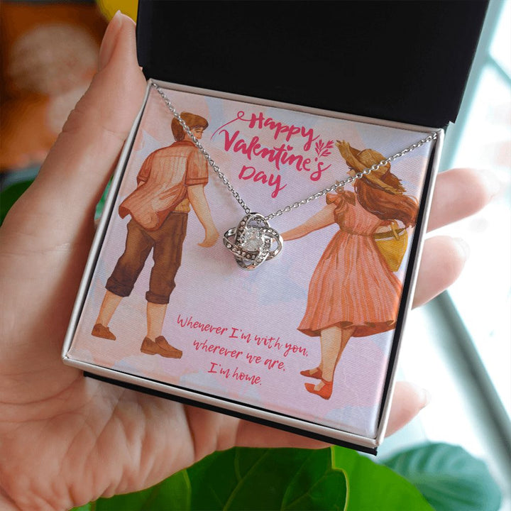 Happy Valentine's Day | You are my shelter - Love Knot Necklace