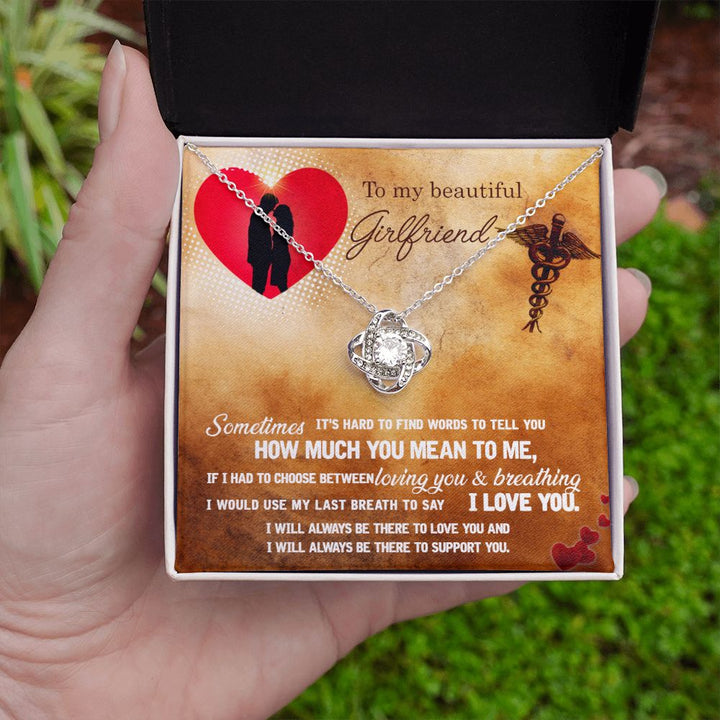 To My Beautiful Girlfriend | I will always there to Love you - Love Knot Necklace