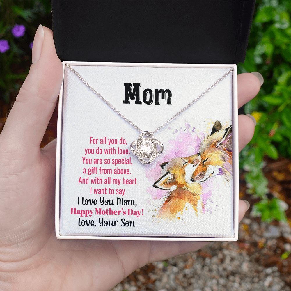 To My Mom | With All My Heart - Love Knot Necklace