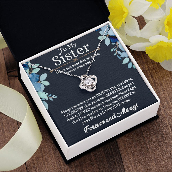 To My Sister | I love you more than you know - Love Knot Necklace