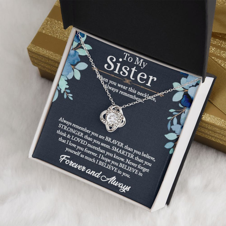 To My Sister | I love you more than you know - Love Knot Necklace