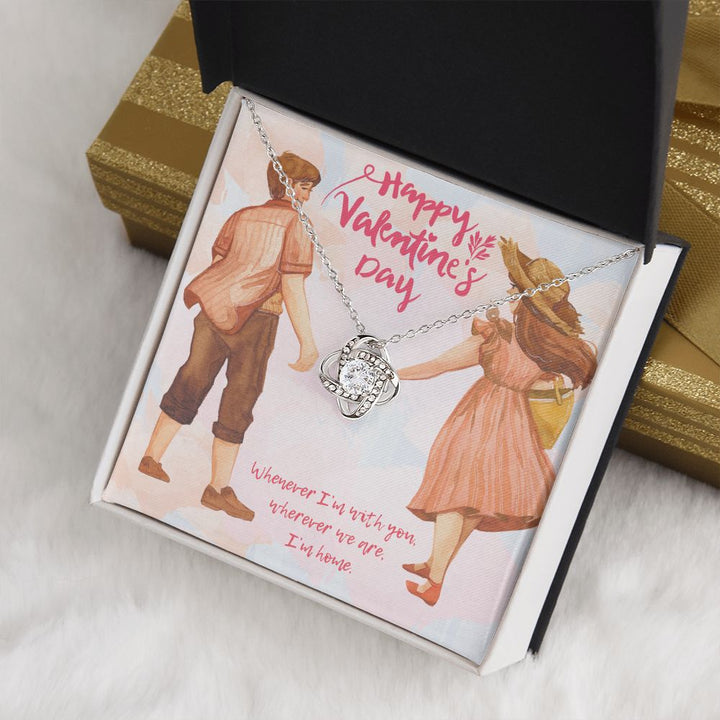 Happy Valentine's Day | You are my shelter - Love Knot Necklace
