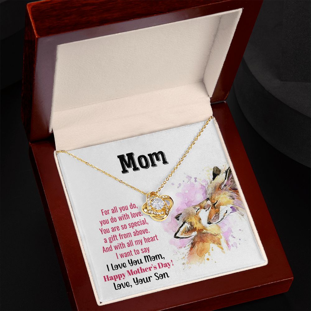 To My Mom | With All My Heart - Love Knot Necklace