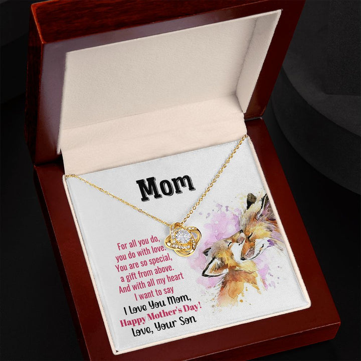 To My Mom | With All My Heart - Love Knot Necklace