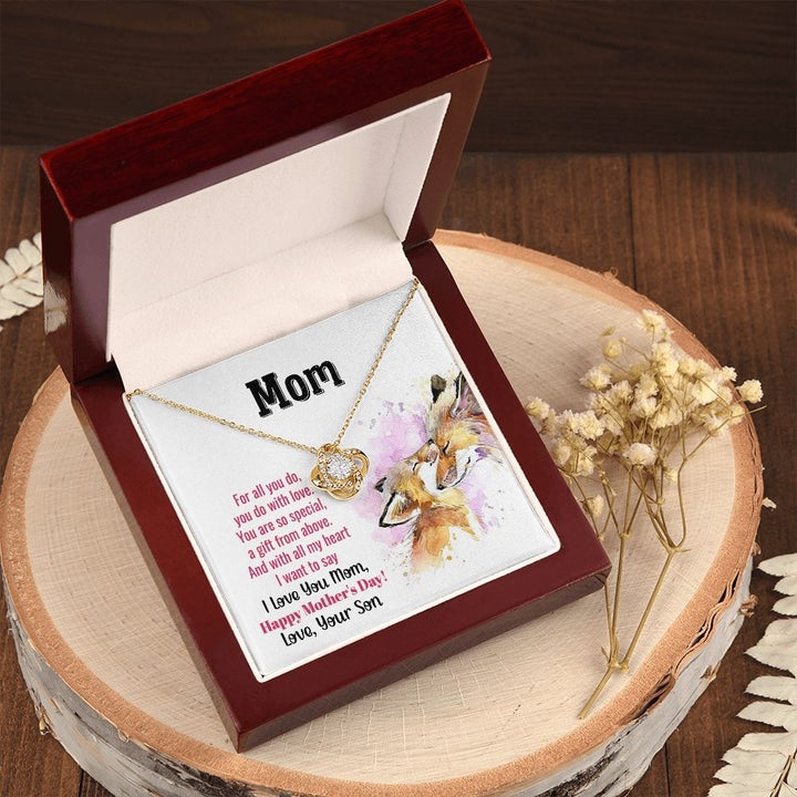 To My Mom | With All My Heart - Love Knot Necklace
