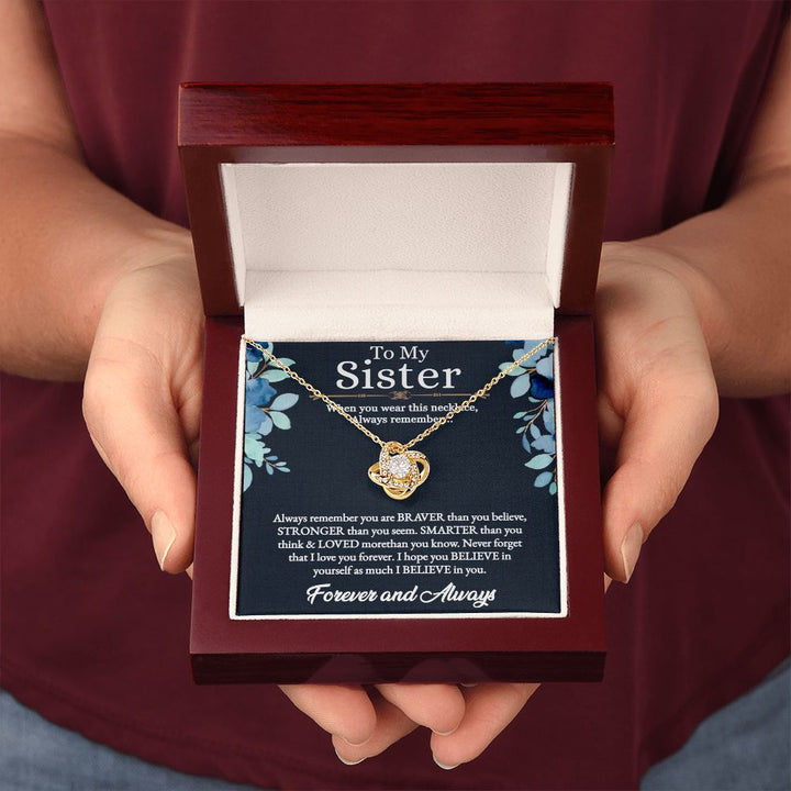 To My Sister | I love you more than you know - Love Knot Necklace