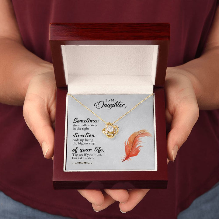 To My Daughter | Right Direction of your Life - Love Knot Necklace