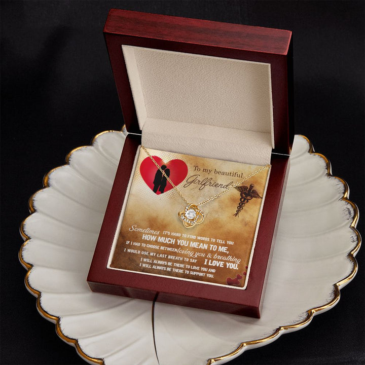 To My Beautiful Girlfriend | I will always there to Love you - Love Knot Necklace