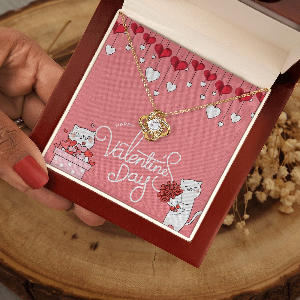 Happy Valentine's Day | I'm So Lucky to Have You - Love Knot Necklace