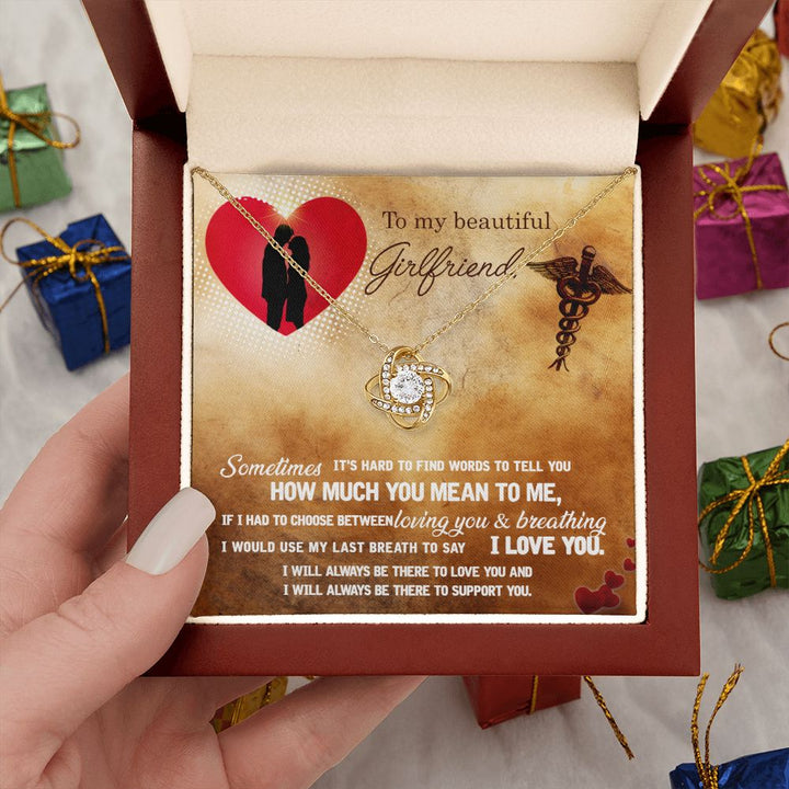 To My Beautiful Girlfriend | I will always there to Love you - Love Knot Necklace