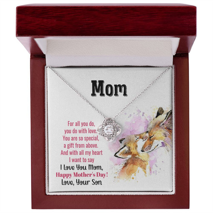 To My Mom | With All My Heart - Love Knot Necklace