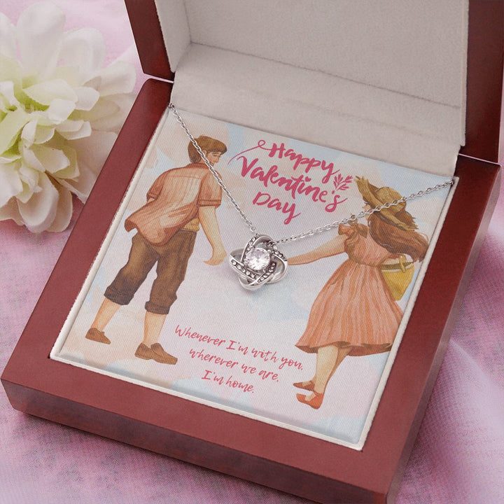 Happy Valentine's Day | You are my shelter - Love Knot Necklace