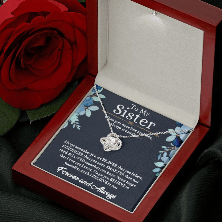 To My Sister | I love you more than you know - Love Knot Necklace
