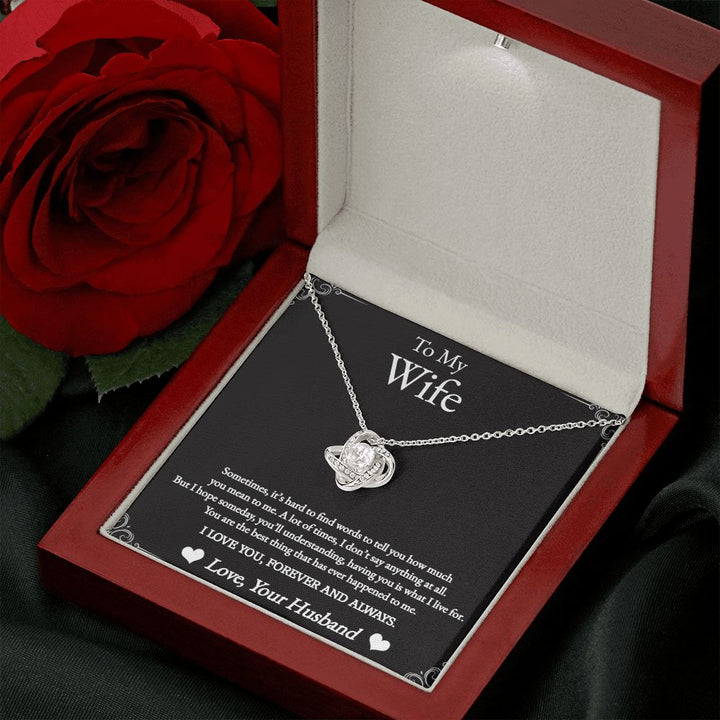 To My Wife | I love you, Forever and Always - Love Knot Necklace