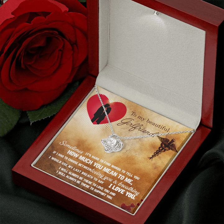 To My Beautiful Girlfriend | I will always there to Love you - Love Knot Necklace