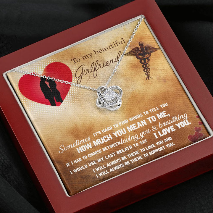 To My Beautiful Girlfriend | I will always there to Love you - Love Knot Necklace